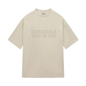 ESSENTIALS Flocked Small Letters Short T-shirt